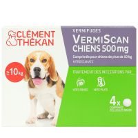 Vermiscan 500mg vermifuge chien jusqu'à 45kg 4 comprimés