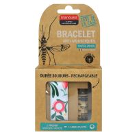 Bracelet motif pivoine anti-moustiques adulte