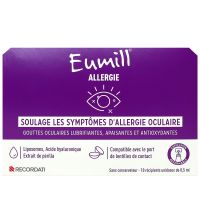 Eumill gouttes oculaires lubrifiantes apaisantes allergie 10x0,5ml