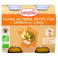 Petit pot menu pomme de terre petits pois & jambon 2x200g