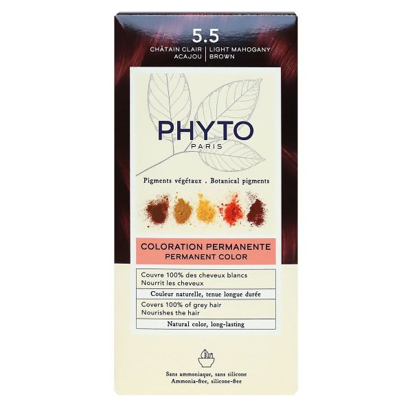 Phyto Color coloration permanente 5,5  chatain clair acajou