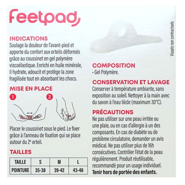 FeetPad 1 coussinet gel orteils modèle gauche taille L