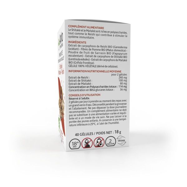 Arkogélules Shiitake Maitake Reishi bio 40 gélules
