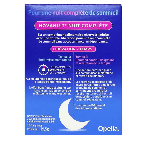 Nuite complète 1,9mg libération 2 temps 20 comprimés