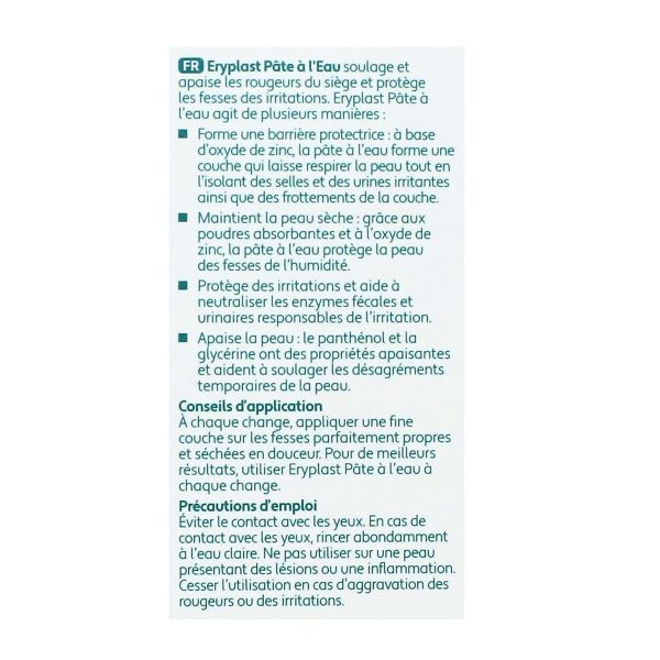 Eryplast pâte à l"eau à l'oxyde de zinc 75g