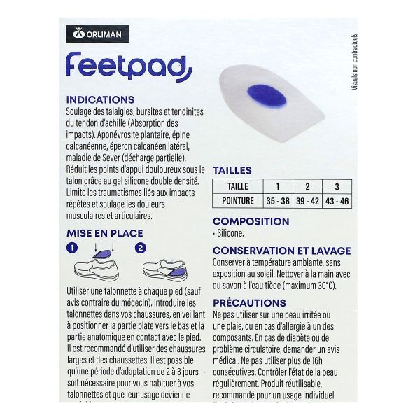 FeetPad 2 talonnettes silicone insert latéral gauche + droit taille 3