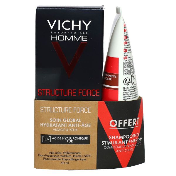 Homme coffret Structure Force soin global anti-âge + shampoing offert