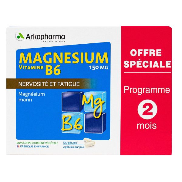 Magnésium 150mg B6 2x60 gélules