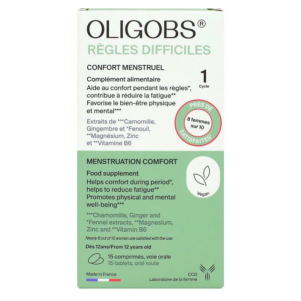 Oligobs règles difficiles confort menstruel cycle 115 comprimés