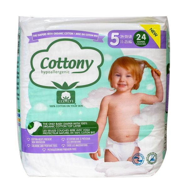 24 couches coton bio taille 5 (11-25kg)