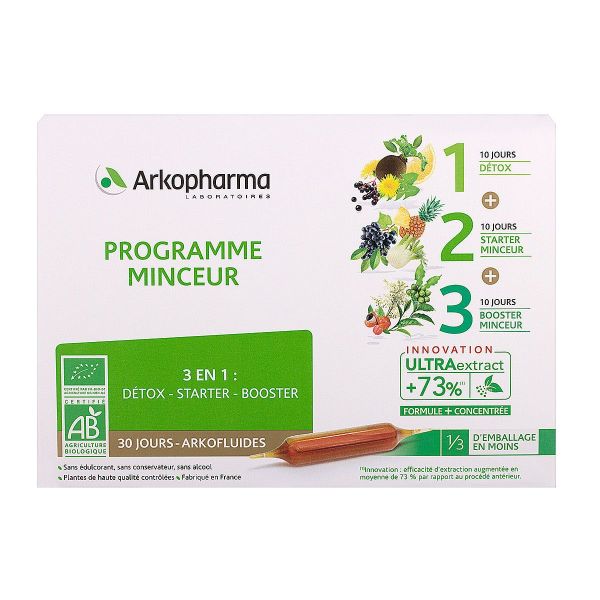 Arkofluides minceur 30 ampoules