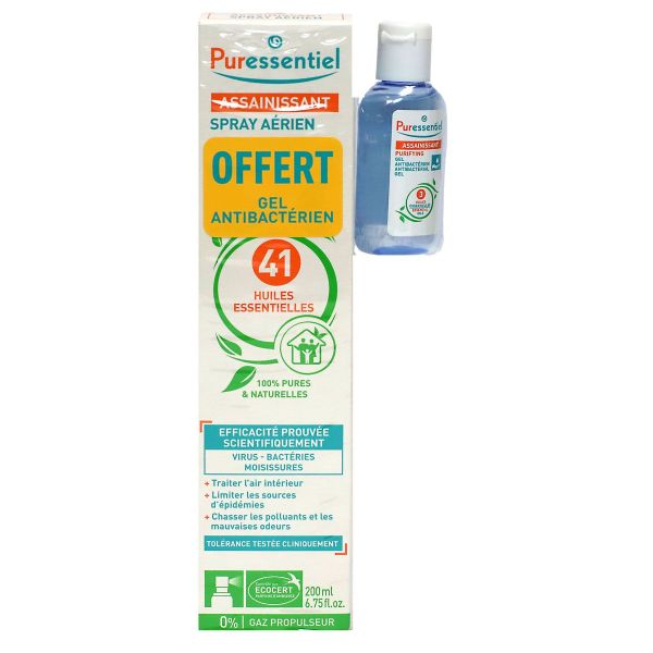 Spray aérien assainissant 200ml + gel antibactérien 25ml