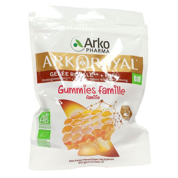 ArkoRoyal gelée royale miel Famille bio 60 gummies