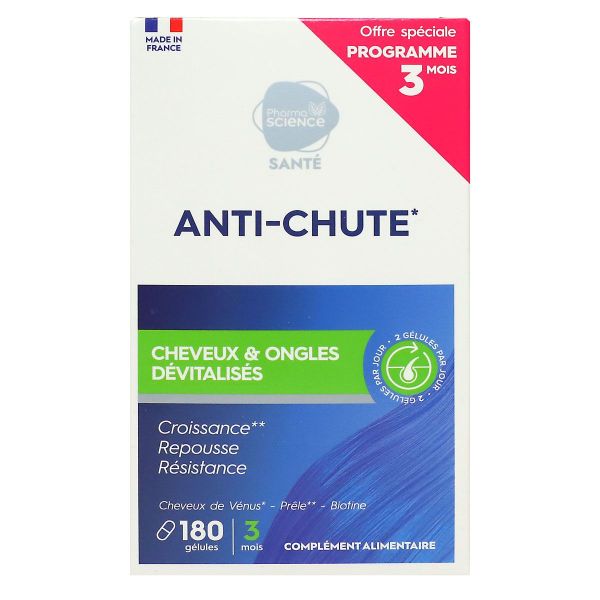 Anti-chute cheveux & ongles 180 gelules