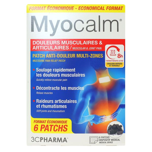 Myocalm douleurs musculaires à articulaires 6 patchs anti-douleur
