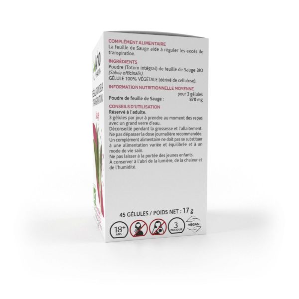 Arkogélules sauge 870mg feuille 45 gélules