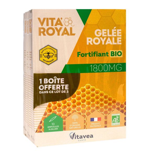 Vitavea Vita Royal gelée royale bio 1800mg 3x10 ampoules