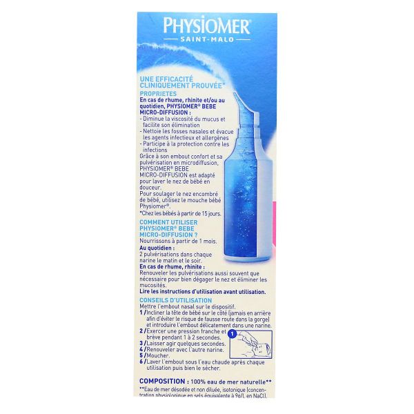 Hygiène du nez nourrissons 115ml