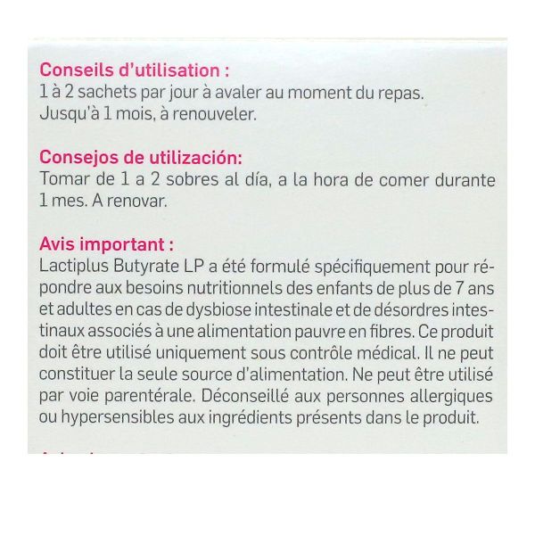 Lactiplus Butyrate LP 30 sachets