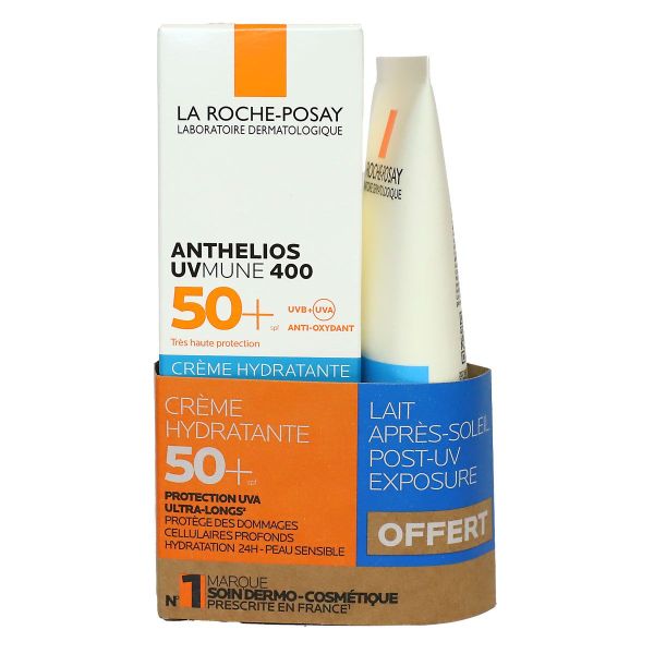 Anthelios Uvmune 400 crème SPF50+ visage 50ml + lait après-soleil offert