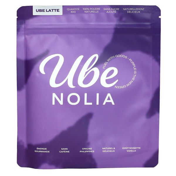 Ube Latte poudre 100% naturelle goût noisette vanille 80g