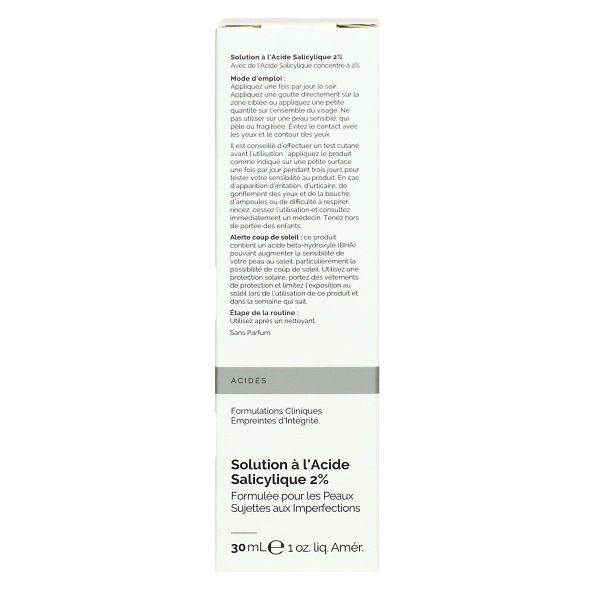 Solution à l'acide salicylique 2% peaux à imperfections 30ml
