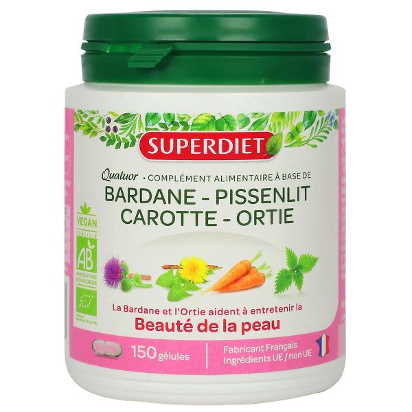 Quatuor beauté peau bio 150 gélules