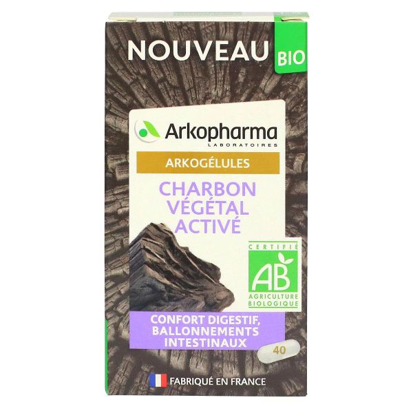 Arkogélules charbon végétal activé bio 40 gélules