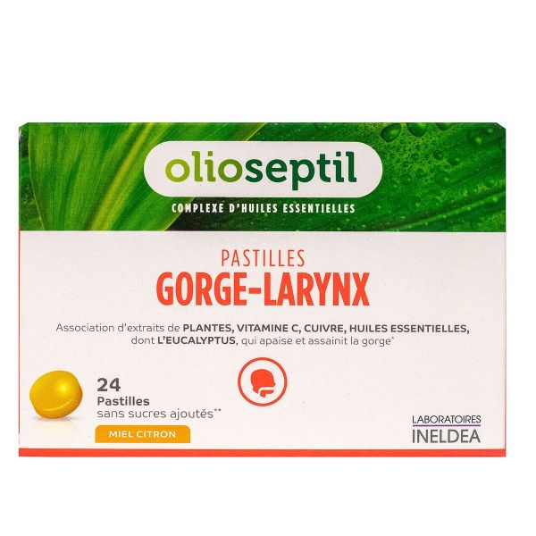 25 pastilles gorge larynx miel citron