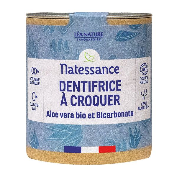 Dentifrice à croquer aloe vera bio et bicarbonate 80 comprimés