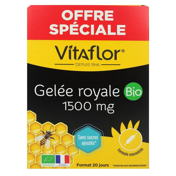 Gelée Royale bio 1500mg 20 ampoules x 10ml