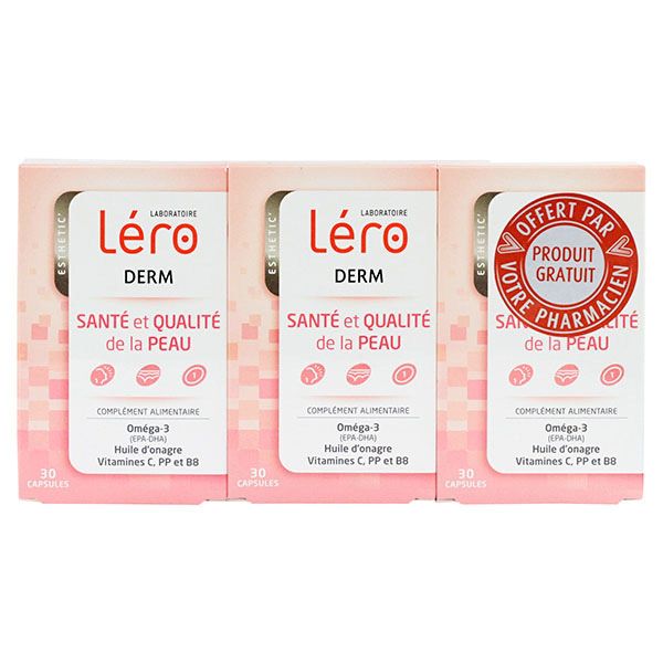 3x30 capsule sDerm santé de la peau