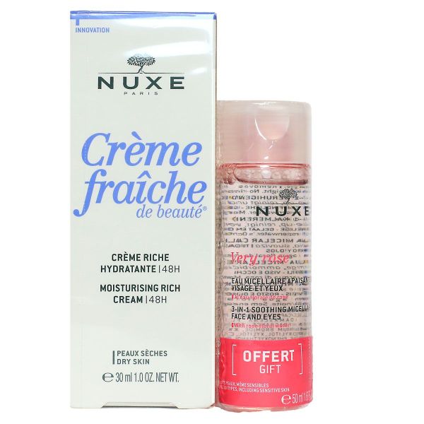 Crème Fraiche 48h peau sèche 30ml + eau micellaire offerte