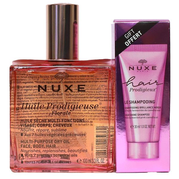 Huile Prodigieuse florale 100ml + Hair prodigieux shampoing offert