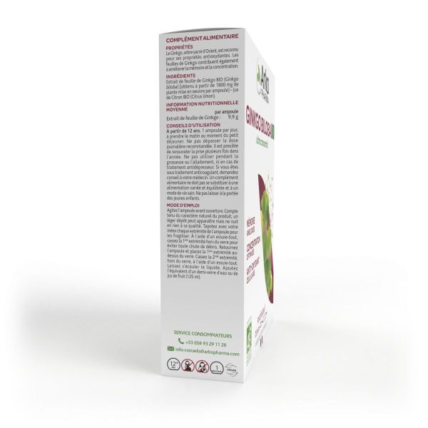 Arkofluides mémoire concentration 20 ampoules