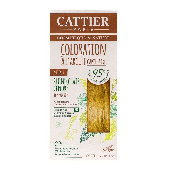 Kit capillaire à l'argile coloration n°8.1 blond clair cendré 120ml