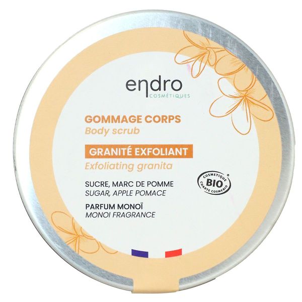 Gommage corps granité exfoliant sucre marc de pomme parfum monoï 200ml