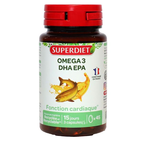 Omega 3 DHA EPA fonction cardiaque 45 capsules